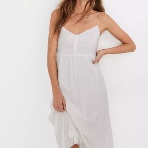 Madewell White Midi Ruffle Trim dress size 6 NWT